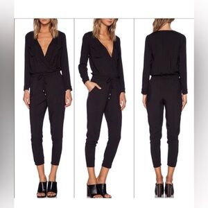 Splendid Black Jumpsuit V-Neck Long Sleeved Lightweight Size Small